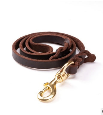 Premium Leather Dog Leash – Durable & Stylish for Large Breeds