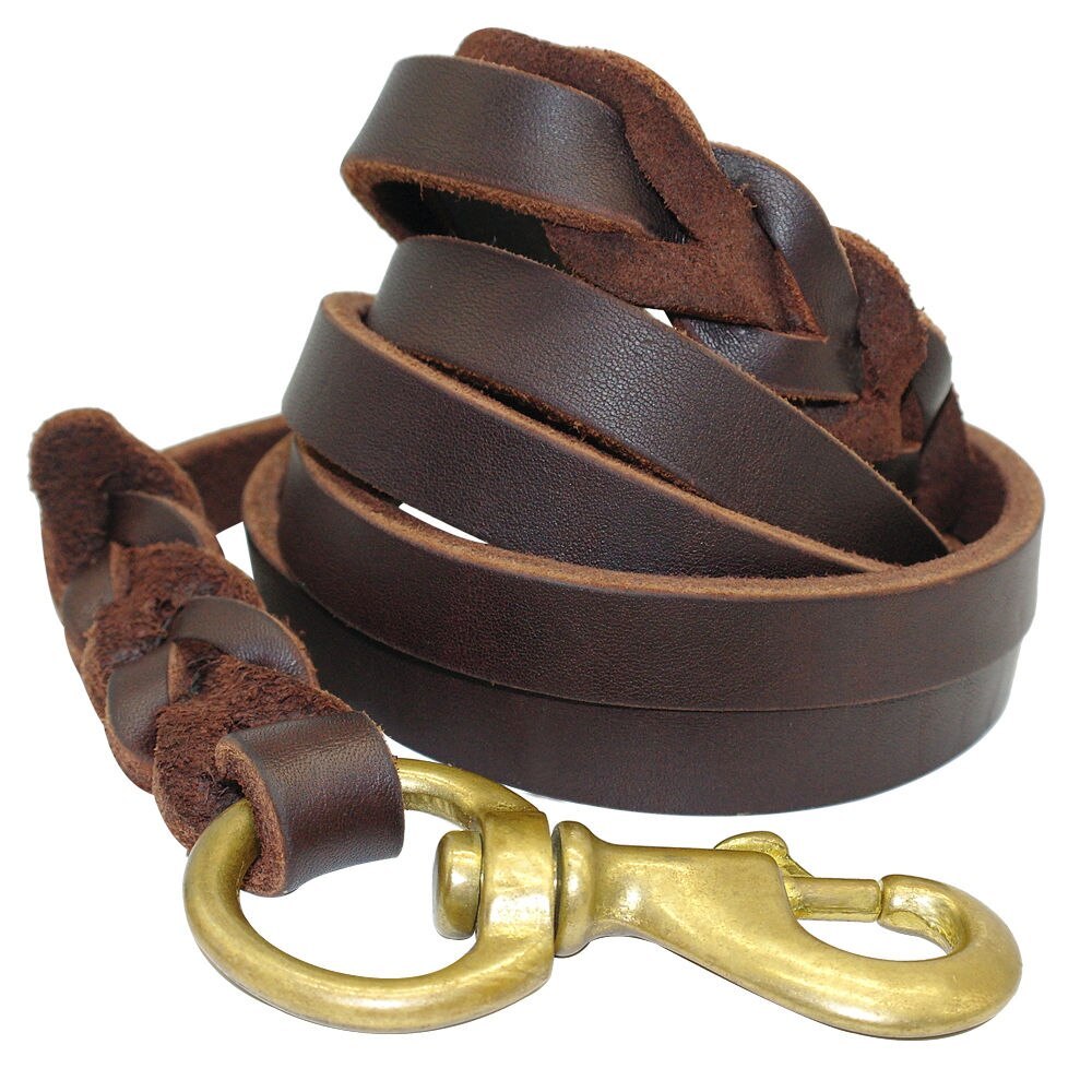 Premium Leather Dog Leash – Durable & Stylish for Large Breeds