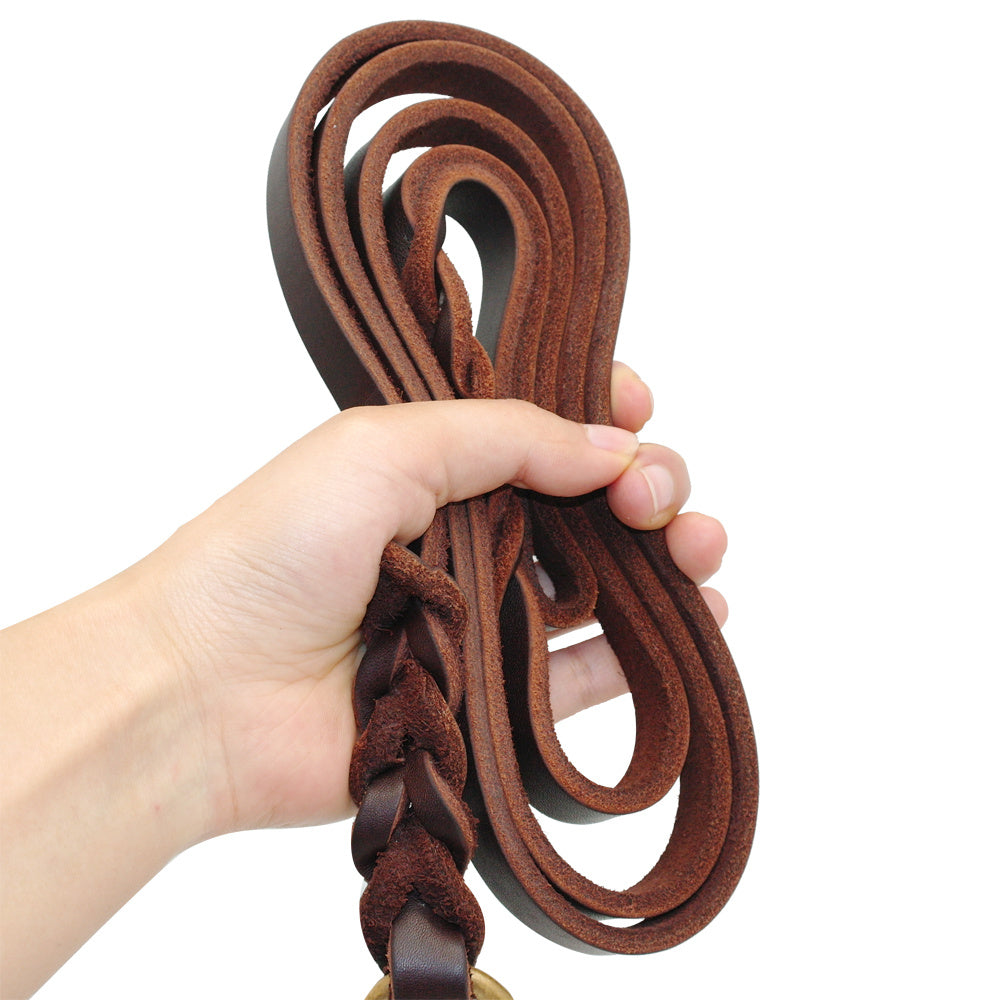 Premium Leather Dog Leash – Durable & Stylish for Large Breeds