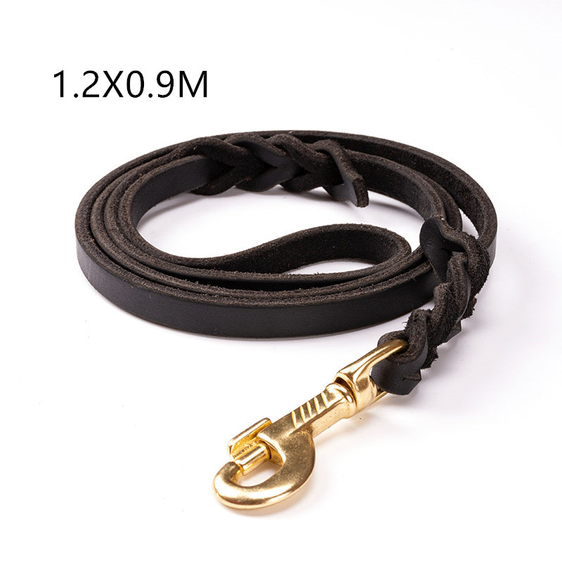 Premium Leather Dog Leash – Durable & Stylish for Large Breeds