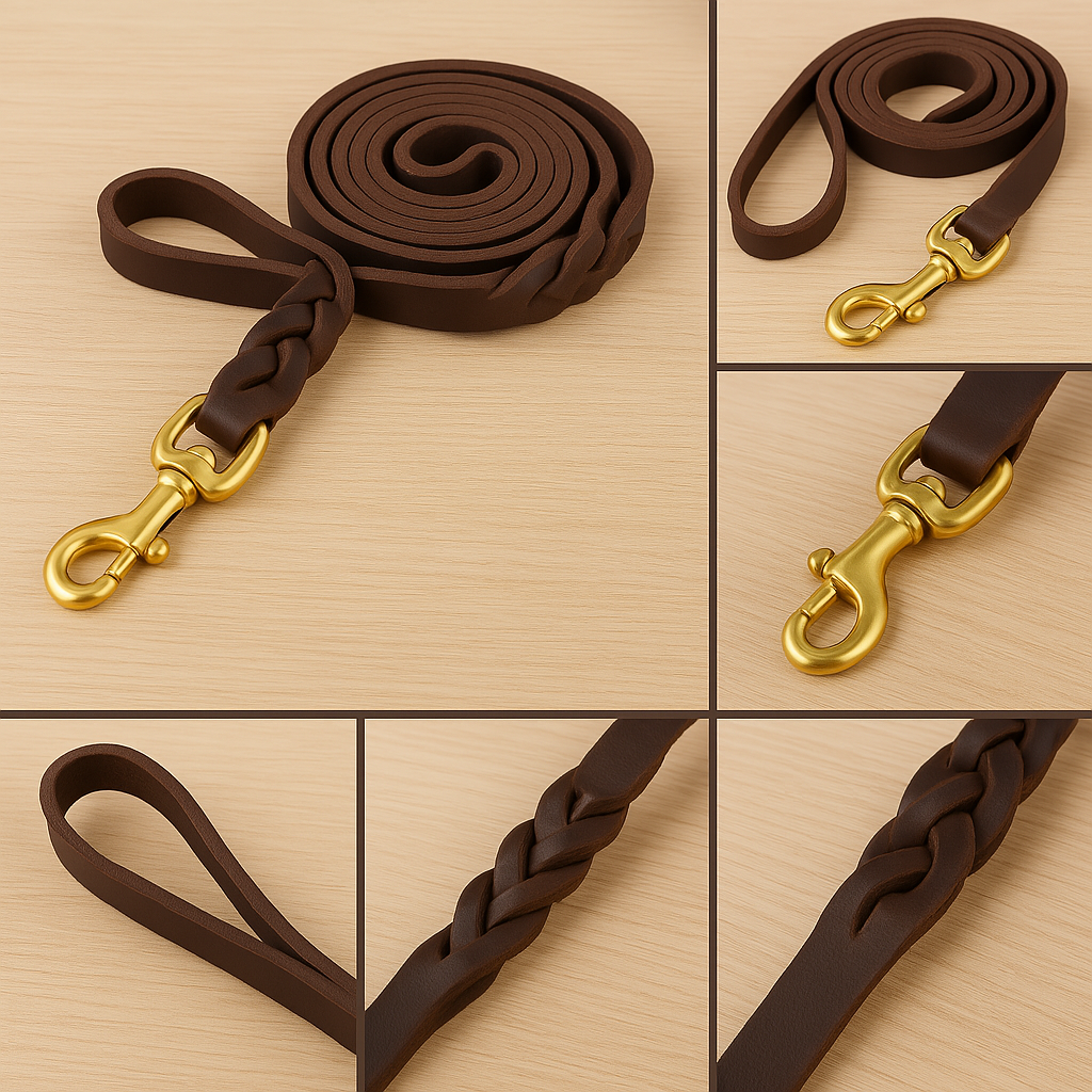 Premium Leather Dog Leash – Durable & Stylish for Large Breeds